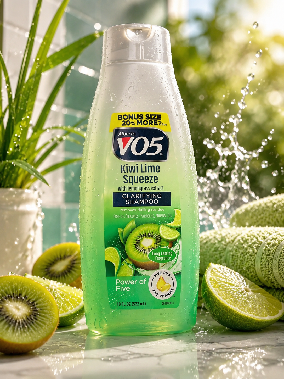 VO5 Kiwi Lime Shampoo after